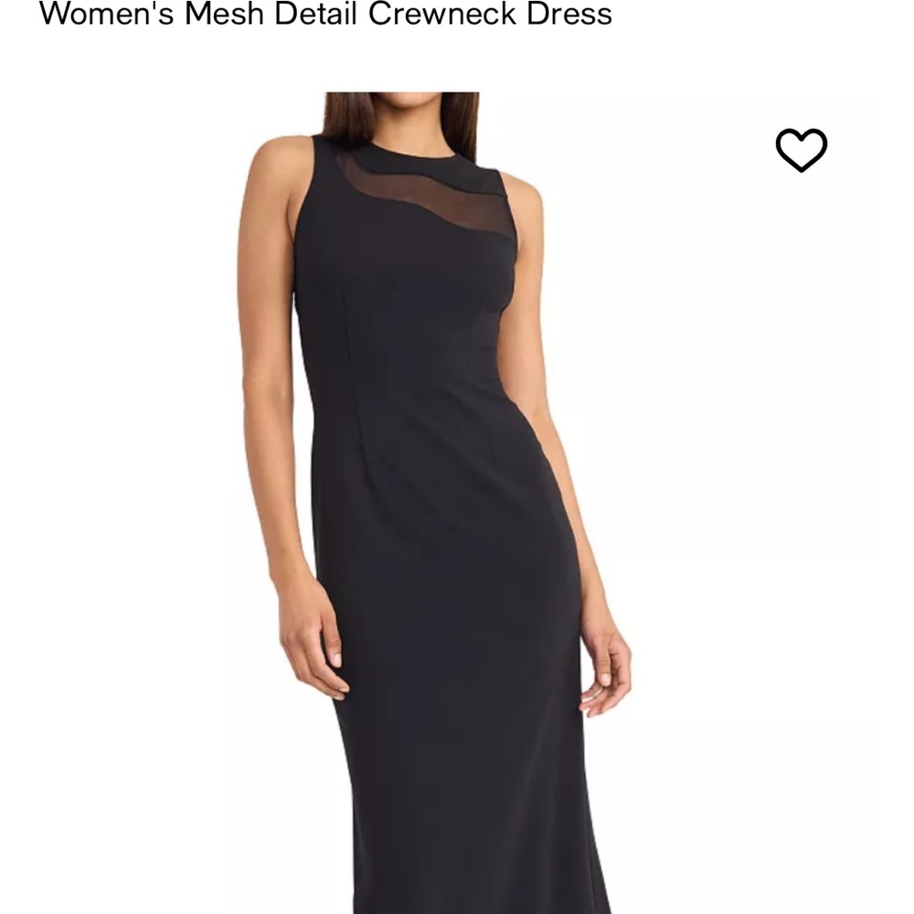 Donna Morgan Black Sleeveless Mesh Midi Dress